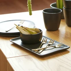 Aida Tecller eckig 23,5cm schwarz^ Speiseteller
