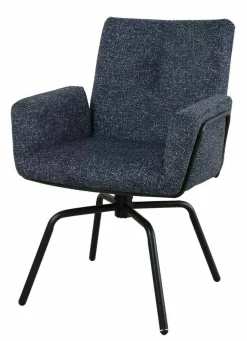 Armlehnstuhl drehbar blau^ Esszimmerstühle