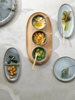 ASA Aperitifteller 2-geteilt 20cm blau^ Serviergeschirr