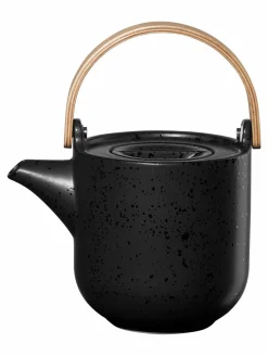 Teekannen>ASA Teekanne mit Holzgriff 600ml schwarz