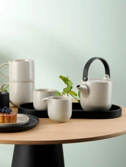 Teekannen>ASA Teekanne mit Holzgriff 1l beige