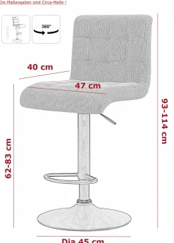 Barhocker drehbar grau^ Esszimmerstühle