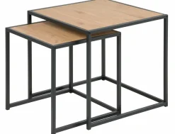 Beistelltisch-Set eckig braun^ Couch- & Beistelltische