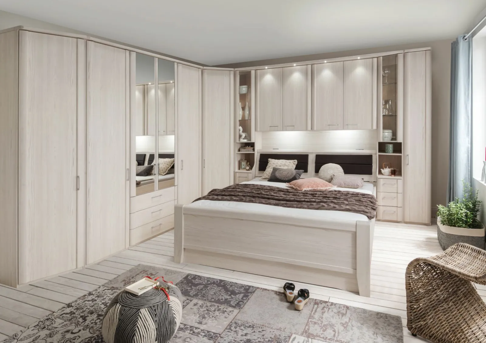 Schlafzimmer-Sets> Überbauschlafzimmer beige