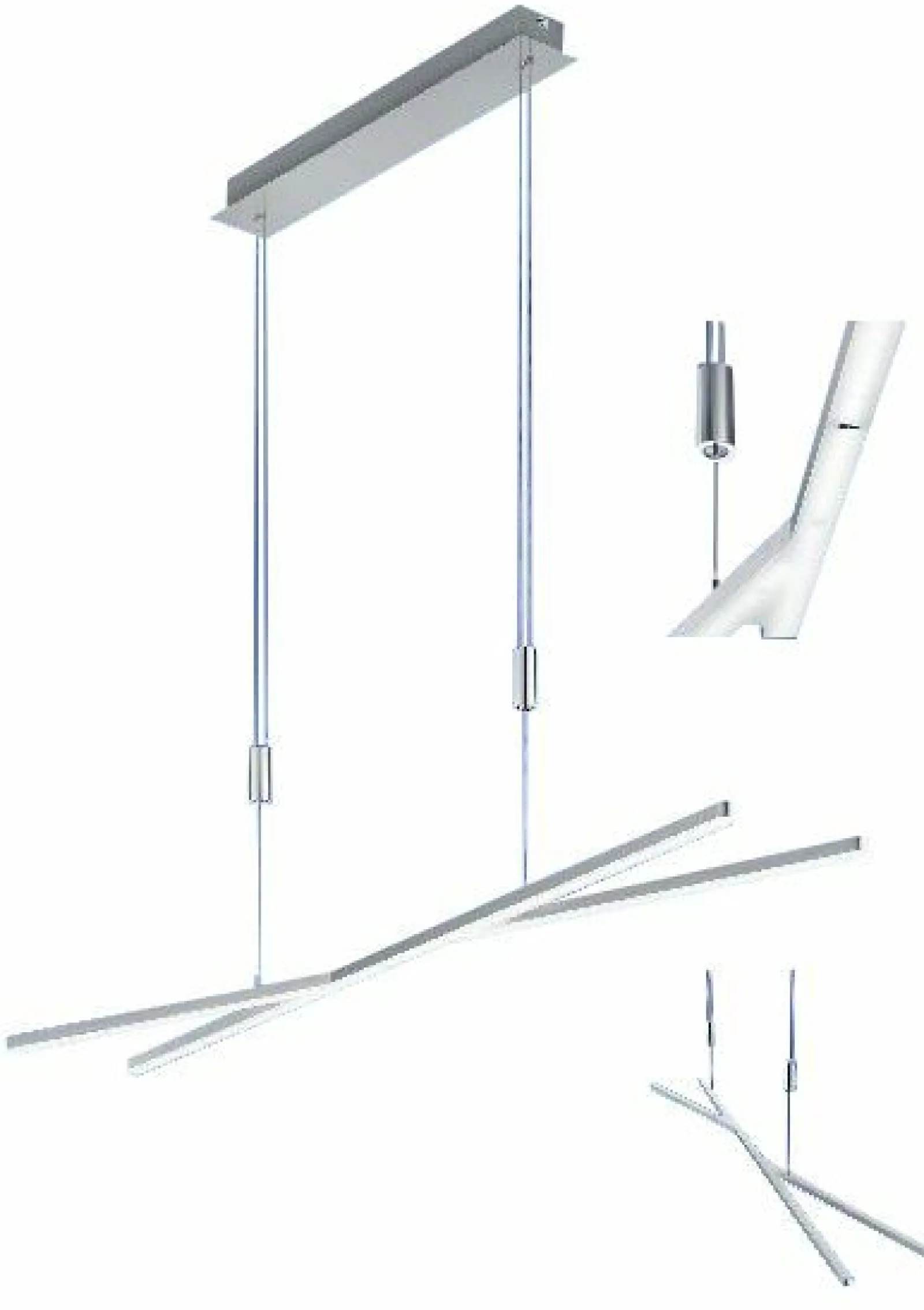 B-Leuchten LED-Pendelleuchte 4flg grau^ Pendelleuchten
