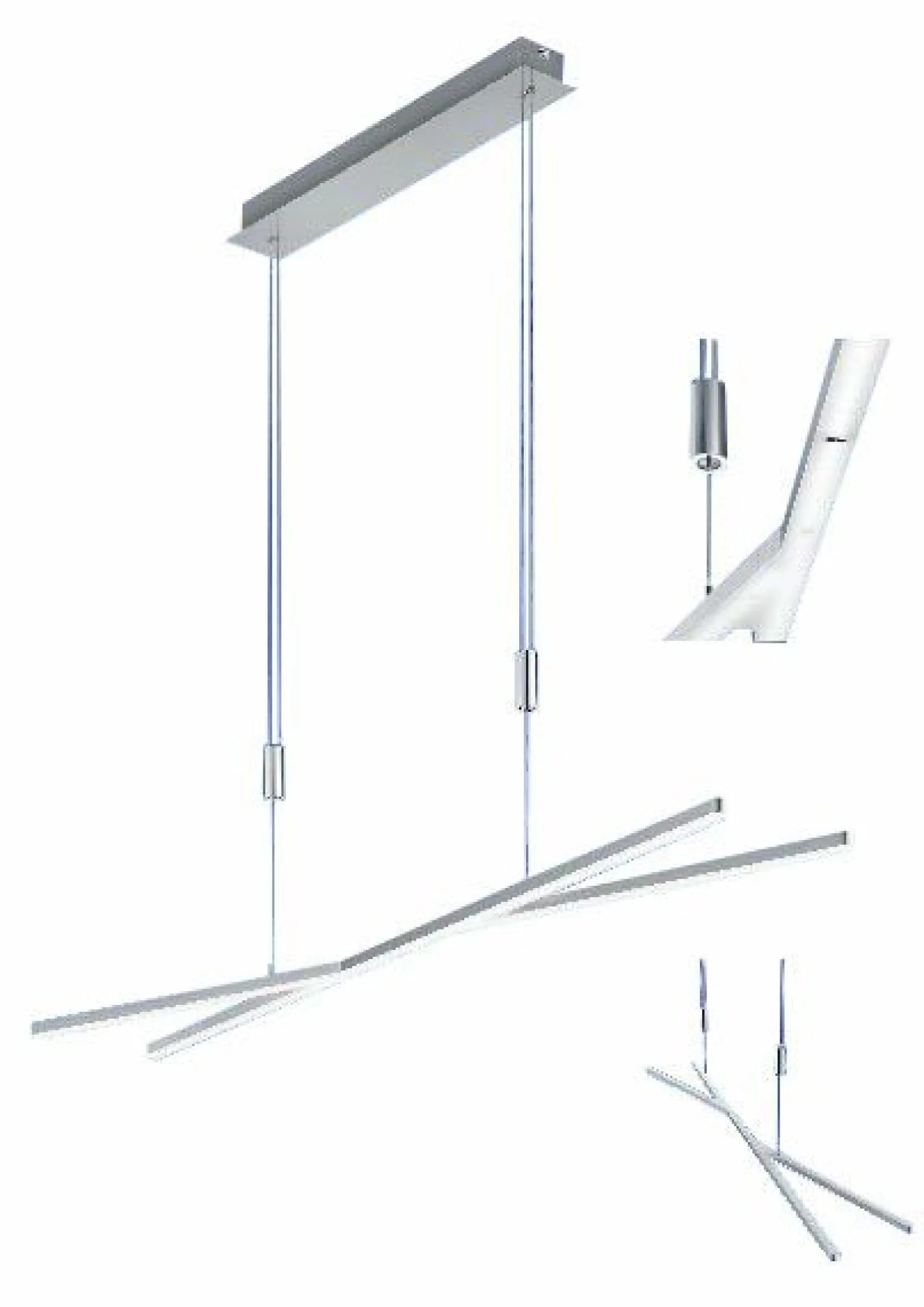 B-Leuchten LED-Pendelleuchte 4flg grau^ Pendelleuchten