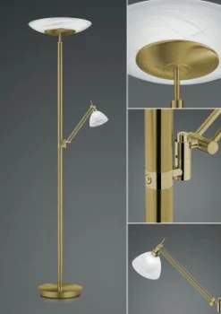 B-Leuchten LED-Stehleuchte 2flg braun^ Stehleuchten