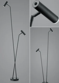 Stehleuchten>B-Leuchten LED-Stehleuchte 2flg schwarz