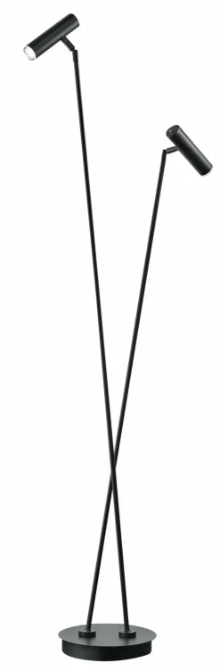 B-Leuchten LED-Stehleuchte 2flg schwarz^ Stehleuchten