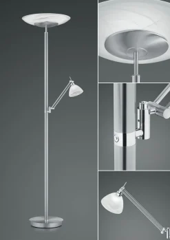 Stehleuchten>B-Leuchten LED-Stehleuchte 2flg silberfarben