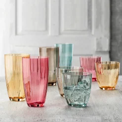Gläsersets|Tassen>Bohemia Becher 260ml graupinkblauorange