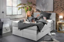 Boxspringbett grau^ Boxspringbetten|Betten