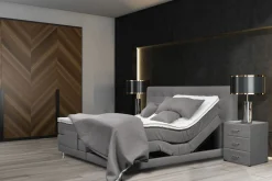 Boxspringbetten|Betten> Boxspringbett m. Motor grau