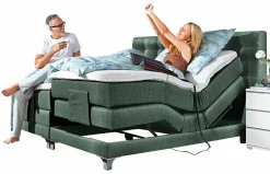 Boxspringbetten|Betten> Boxspringbett m. Motor grau