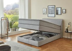 Boxspringbett silberfarben^ Boxspringbetten|Betten