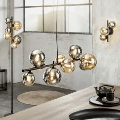 Pendelleuchten>casa NOVA Pendelleuchte 9flg graugoldfarbenschwarz