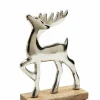 Dekoration>casa NOVA Deko-Hirsch 20cm silberfarben