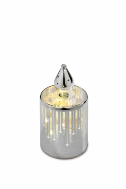 Dekoration>casa NOVA Deko-LED-Kerze 14cm silberfarben