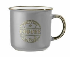 Tassen>casa NOVA Kaffeebecher 460ml graugoldfarben
