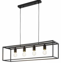casa NOVA Pendelleuchte 4flg schwarz^ Pendelleuchten