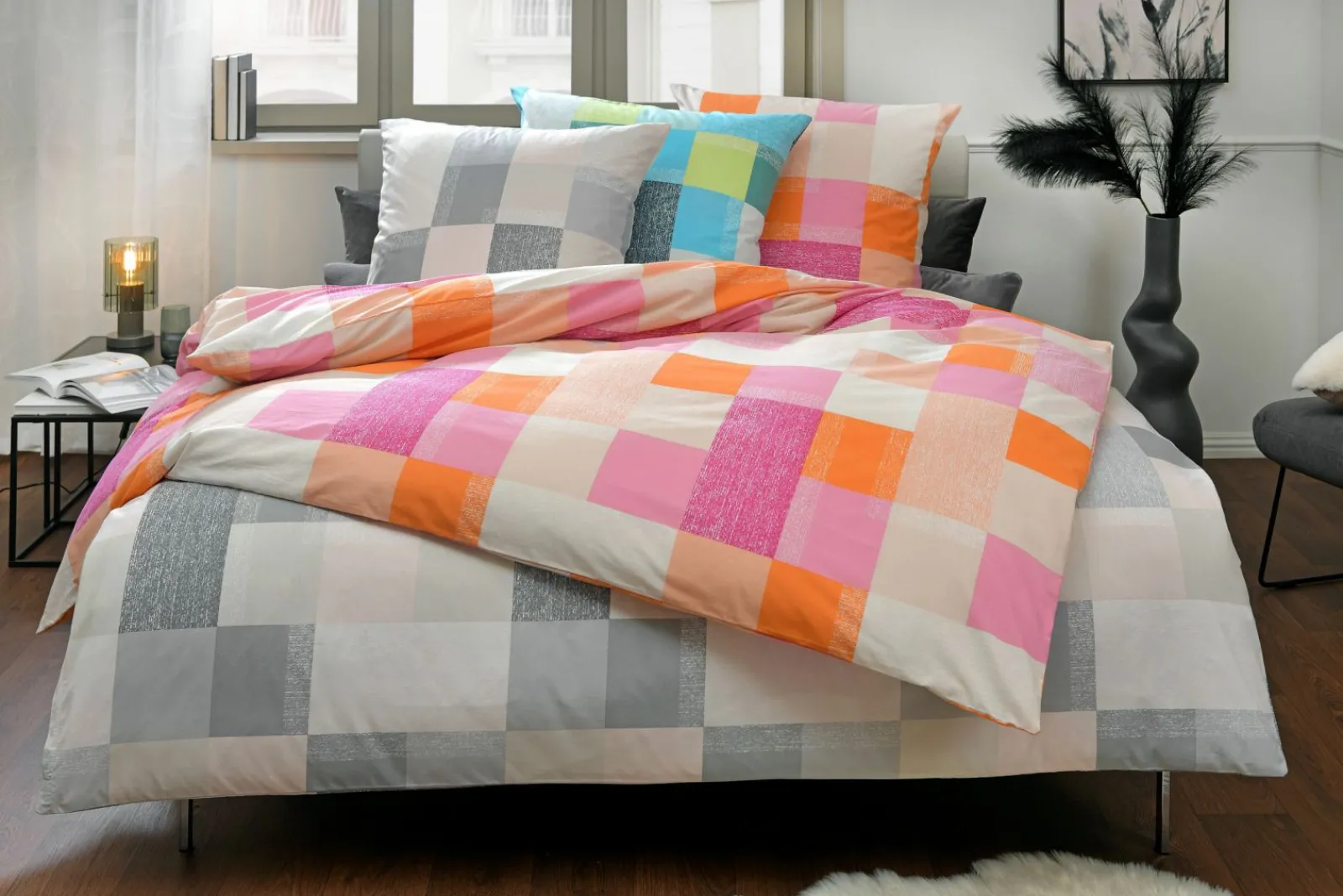 Linon-Renforce>casa NOVA RenforceBettwäsche orangepink