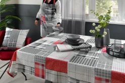 casa NOVA Tischdecke rotgrau^ Tischtextilien