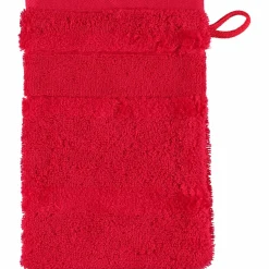 Cawö Waschhandschuh rot^ Waschhandschuhe