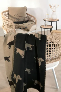 Cawö Wohndecke beigeschwarz^ Wohndecken