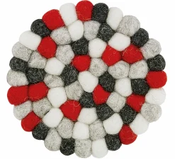 Untersetzer>Cilio Glasuntersetzer 10cm grauweißschwarzrot