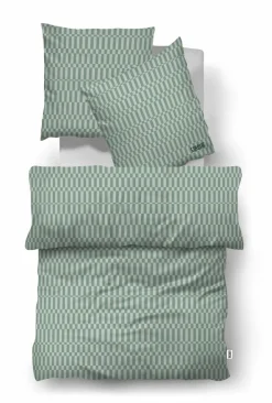 Satin>Cinque -Satin-Bettwäsche grün