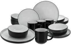 CreaTable Kombigeschirr 16tlg schwarzweiß^ Geschirrsets