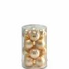 Dekoration>Decoris 16er Kugelbox 3,5cm beige