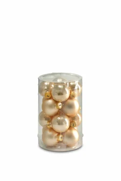 Dekoration>Decoris 16er Kugelbox 3,5cm beige