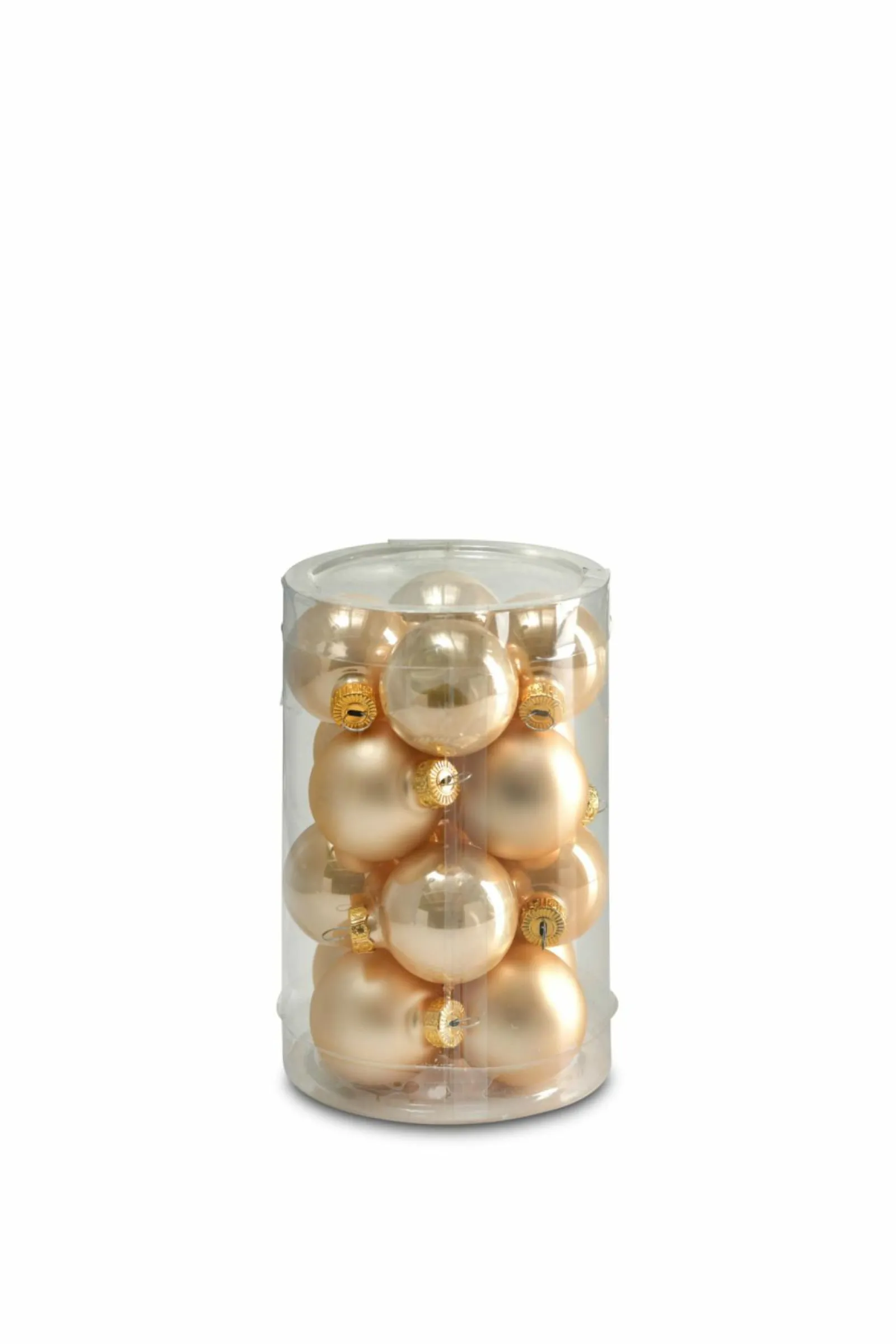 Dekoration>Decoris 16er Kugelbox 3,5cm beige
