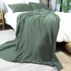 Wohndecken>Dero Textil Musselin-Wohndecke grün