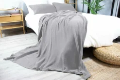 Wohndecken>Dero Textil Musselin-Wohndecke grau