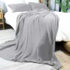 Dero Textil Musselin-Wohndecke grau^ Wohndecken