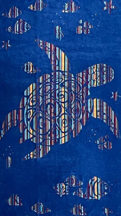 Dero Textil Velour-Strandtuch blau^ Strandlaken