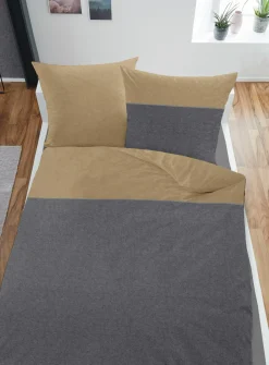 Dormisette Bettwäsche graugoldfarben^ Flanell|Biber