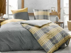 Flanell|Biber>Dormisette Bettwäsche graugoldfarben
