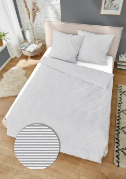 Dormisette Jersey-Melange-Bettwäsche grau^ Jersey