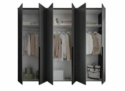 Drehtürenschrank 6-trg. grau^ Kleiderschränke
