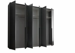 Drehtürenschrank 6-trg. grau^ Kleiderschränke