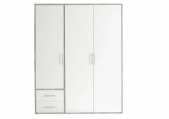 Drehtürenschrank 3-trg. grauweiß^ Kleiderschränke