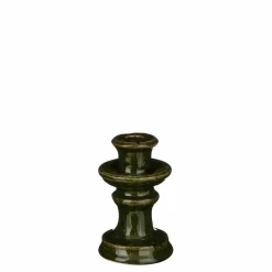 Edelman Kerze 14,5cm grün^ Pflanzen