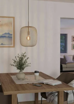 Pendelleuchten>Eglo Pendelleuchte 1flg beige