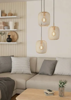 Eglo Pendelleuchte 3flg beige^ Pendelleuchten