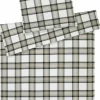 Flanell>Elegante Flanell-Bettwäsche grün