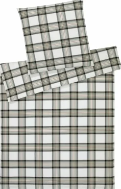 Flanell>Elegante Flanell-Bettwäsche grün