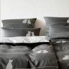 Elegante Mako-Satin-Bettwäsche schwarz^ Satin